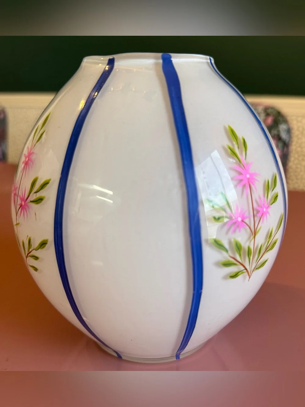 Anthropologie Joanne Floral Glass Vase